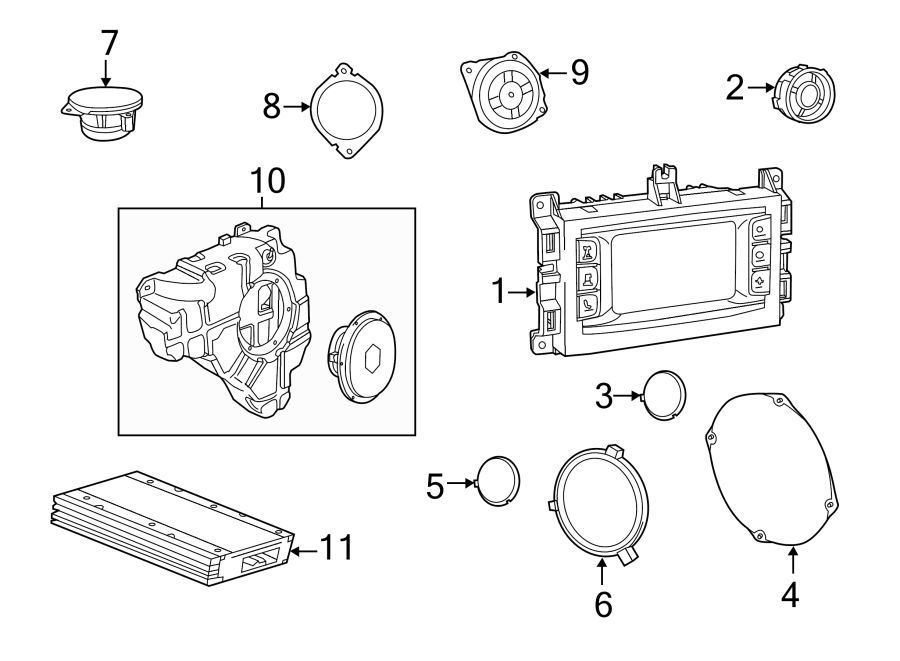 2021 Jeep Grand Cherokee Radio Amplifier. 2011-2020. Code RCA. Radio ...